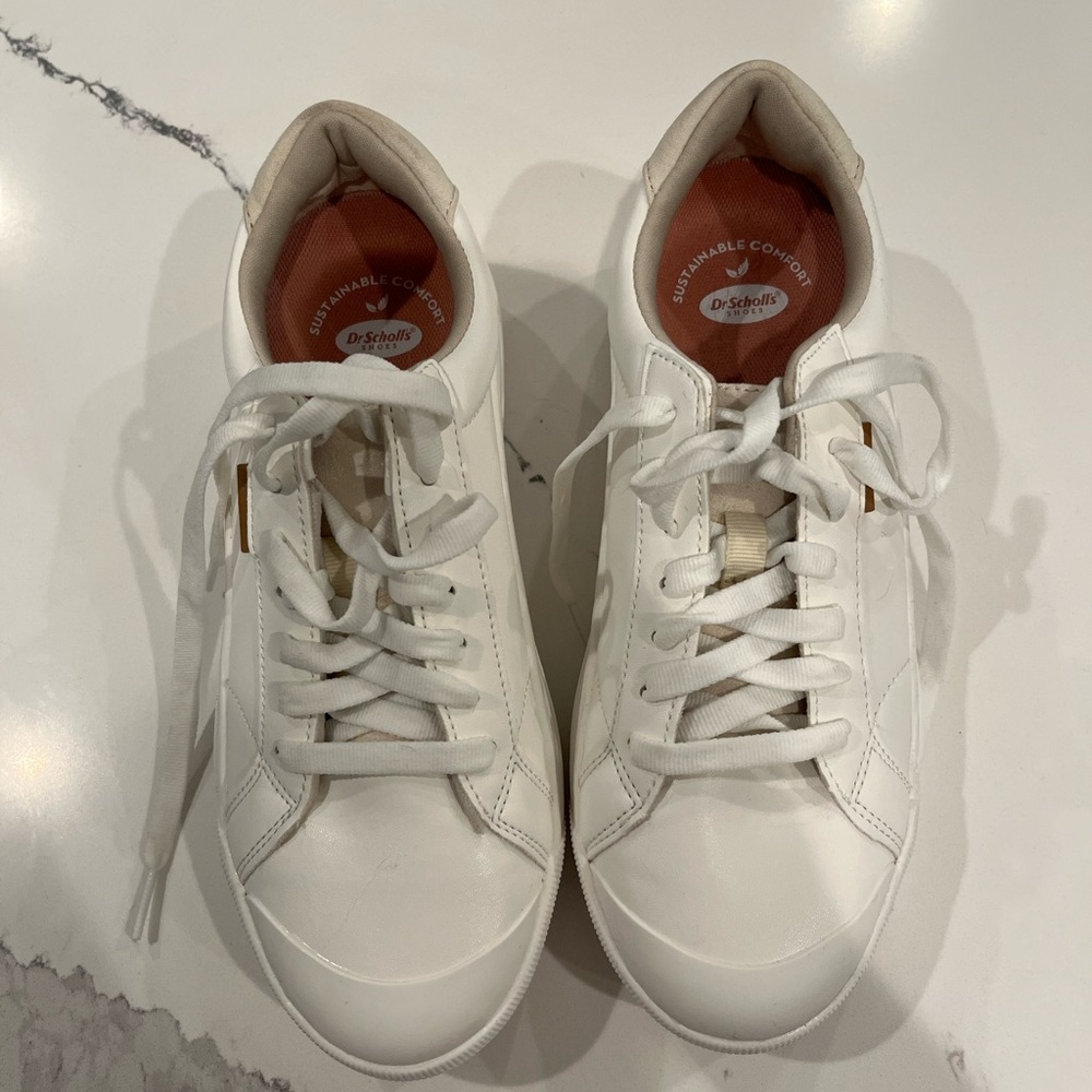 Dr. Scholls Time Off Platform White Sneaker Size 6.5
